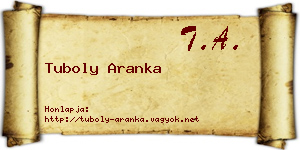 Tuboly Aranka névjegykártya